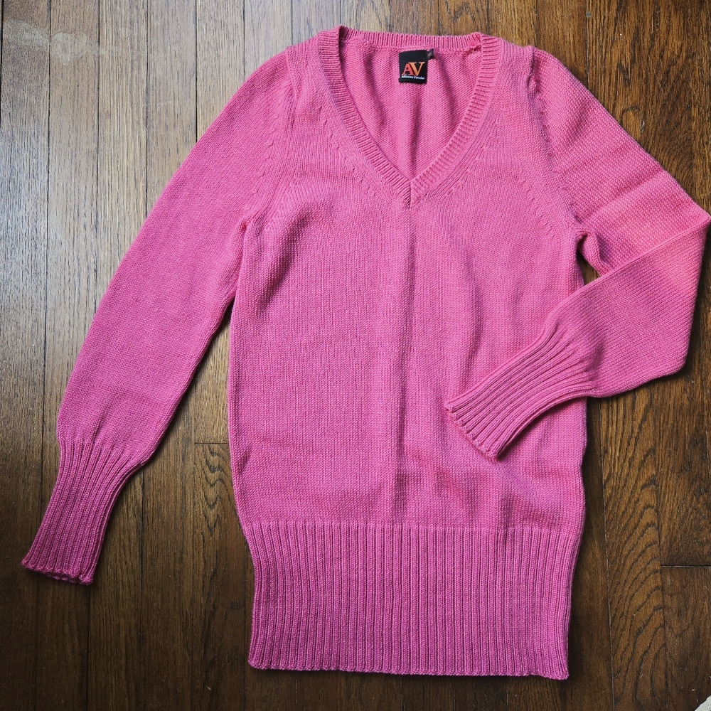 100% Wool Tunic Sweater Adrienne Vitadini Size XS